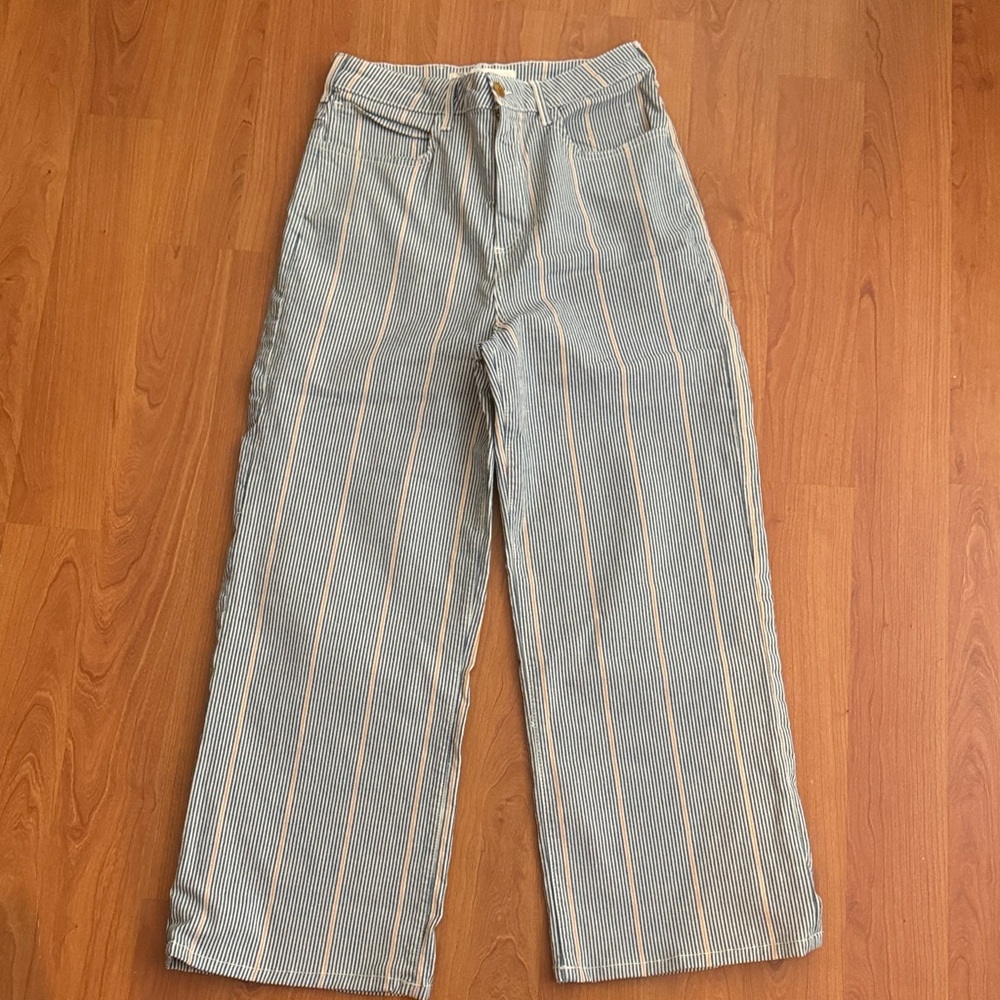 Imperfects Striped Yellow and Navy Twill Pants